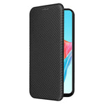 For Oppo A78 4G Card Slot Phone Case Carbon Fiber Texture PU Leather Stand Cover