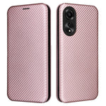 For Oppo A78 4G Card Slot Phone Case Carbon Fiber Texture PU Leather Stand Cover