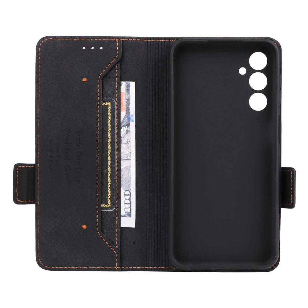 For Samsung Galaxy F34 5G / M34 5G PU Leather Wallet Phone Case with Hardware Decor and Anti-drop Stand Cover