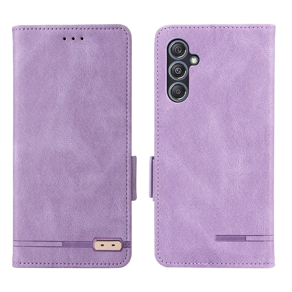 For Samsung Galaxy F34 5G / M34 5G PU Leather Wallet Phone Case with Hardware Decor and Anti-drop Stand Cover