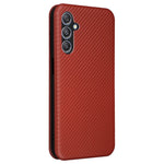 For Samsung Galaxy F34 5G / M34 5G PU Leather Case Carbon Fiber Texture Card Holder Phone Stand Cover