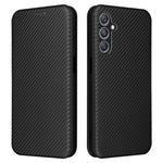 For Samsung Galaxy F34 5G / M34 5G PU Leather Case Carbon Fiber Texture Card Holder Phone Stand Cover