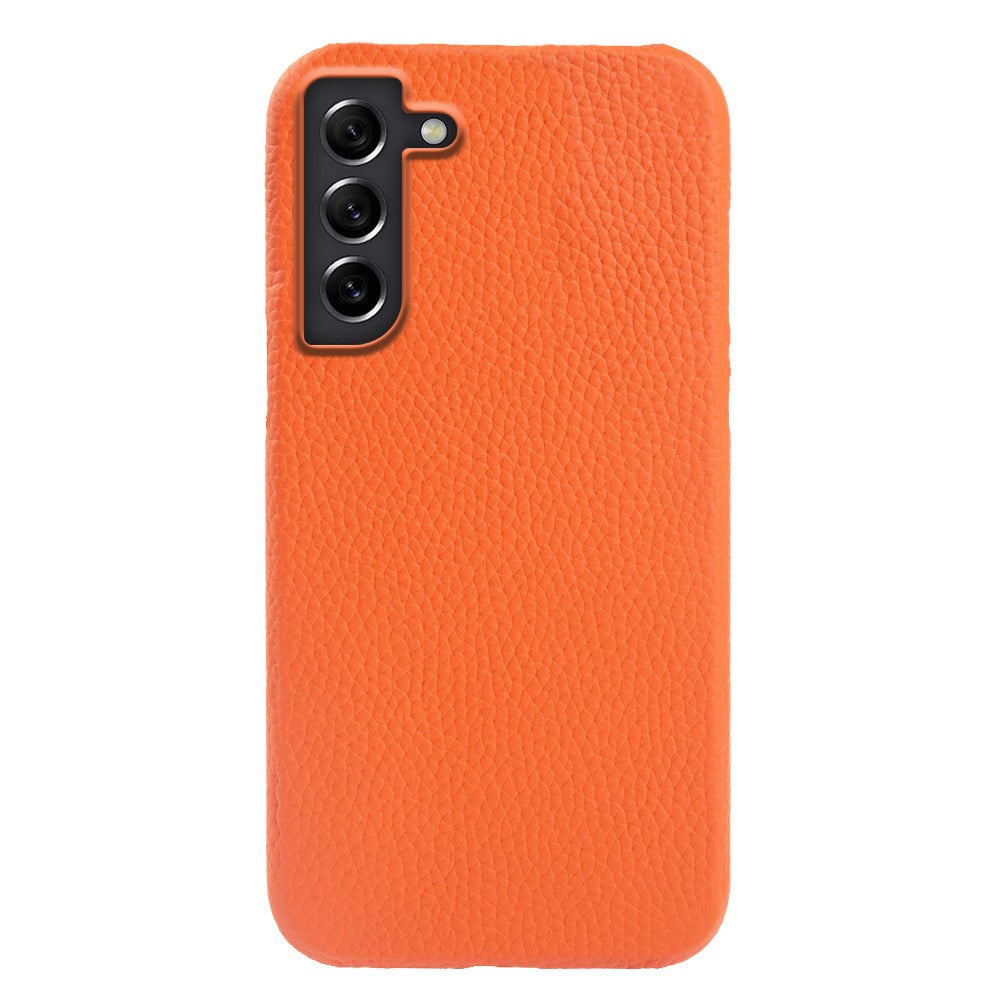 For Samsung Galaxy S21 4G / 5G Magnetic Phone Case Microfiber Lining Genuine Cow Leather Coated PC Shockproof Shell