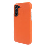 For Samsung Galaxy S21 4G / 5G Magnetic Phone Case Microfiber Lining Genuine Cow Leather Coated PC Shockproof Shell