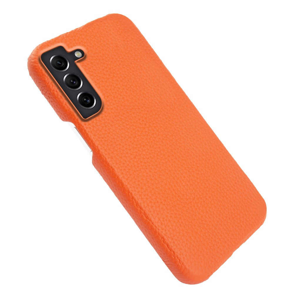 For Samsung Galaxy S21 4G / 5G Magnetic Phone Case Microfiber Lining Genuine Cow Leather Coated PC Shockproof Shell