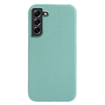 For Samsung Galaxy S21 4G / 5G Magnetic Phone Case Microfiber Lining Genuine Cow Leather Coated PC Shockproof Shell