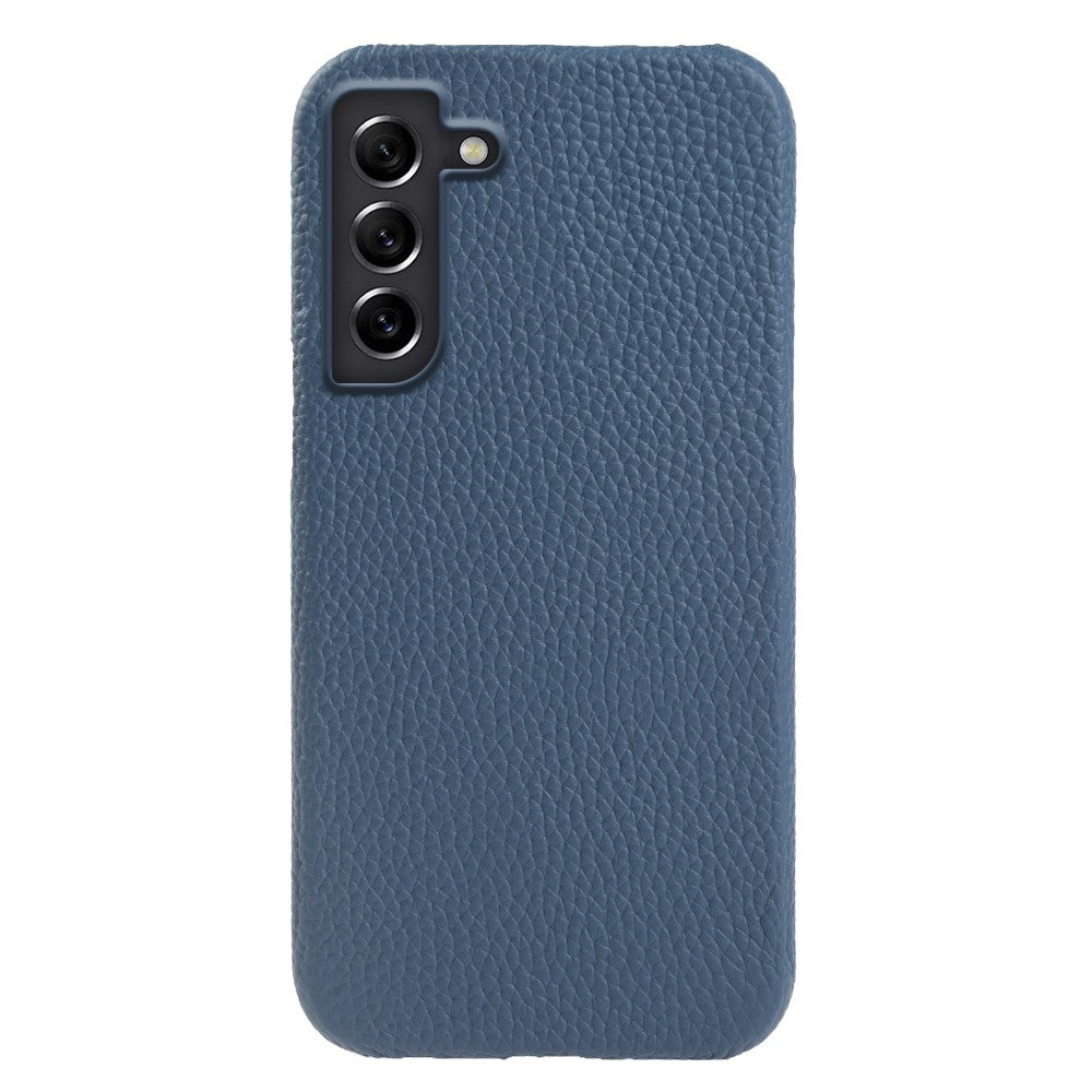 For Samsung Galaxy S21 4G / 5G Magnetic Phone Case Microfiber Lining Genuine Cow Leather Coated PC Shockproof Shell