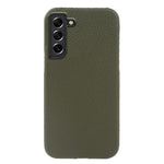 For Samsung Galaxy S21 4G / 5G Magnetic Phone Case Microfiber Lining Genuine Cow Leather Coated PC Shockproof Shell