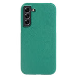For Samsung Galaxy S21 4G / 5G Magnetic Phone Case Microfiber Lining Genuine Cow Leather Coated PC Shockproof Shell