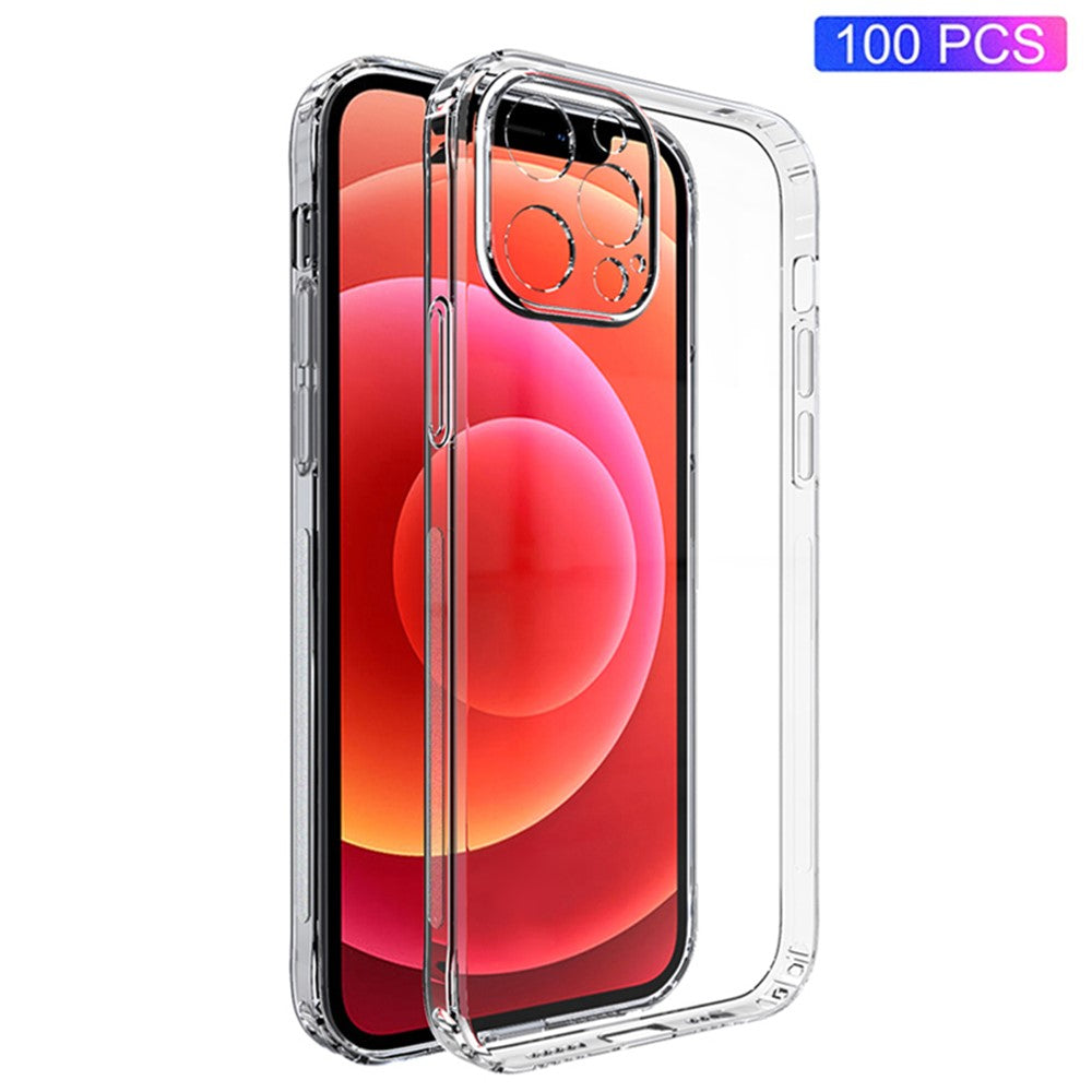 100 st för iPhone 11 Pro Max hårt plastfodral HD transparent klart mobilmobilskal reptåligt fodral
