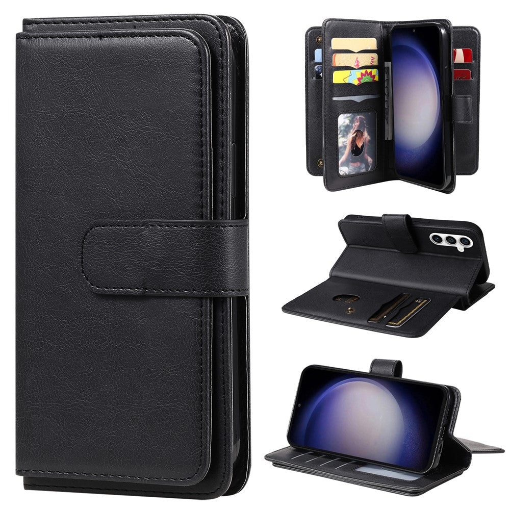 For Samsung Galaxy S23 FE Leather Case with 10 Card Holder Phone Cover Stand