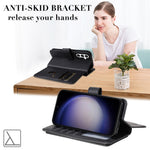 For Samsung Galaxy S23 FE Leather Case with 10 Card Holder Phone Cover Stand