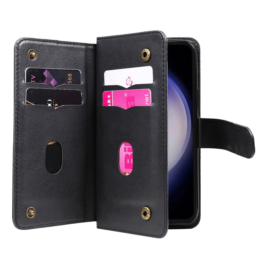 For Samsung Galaxy S23 FE Leather Case with 10 Card Holder Phone Cover Stand