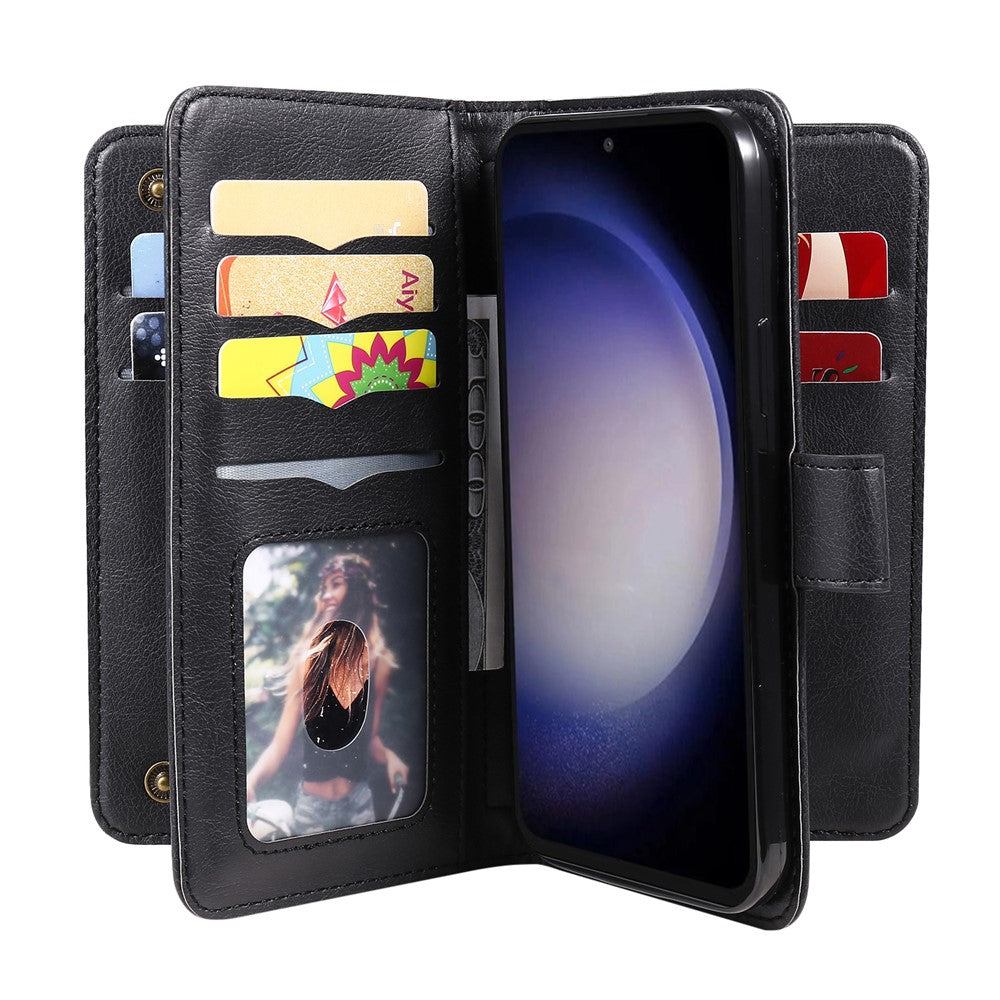 For Samsung Galaxy S23 FE Leather Case with 10 Card Holder Phone Cover Stand