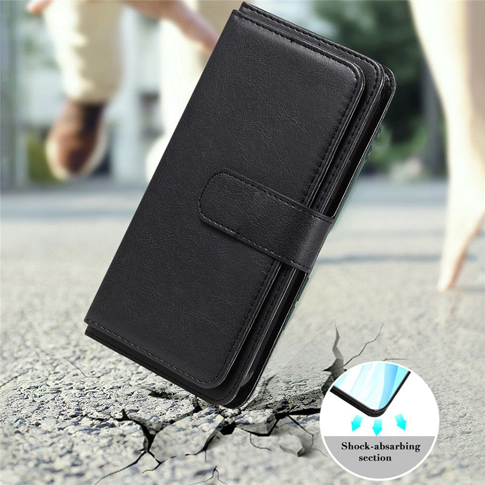 For Samsung Galaxy S23 FE Leather Case with 10 Card Holder Phone Cover Stand