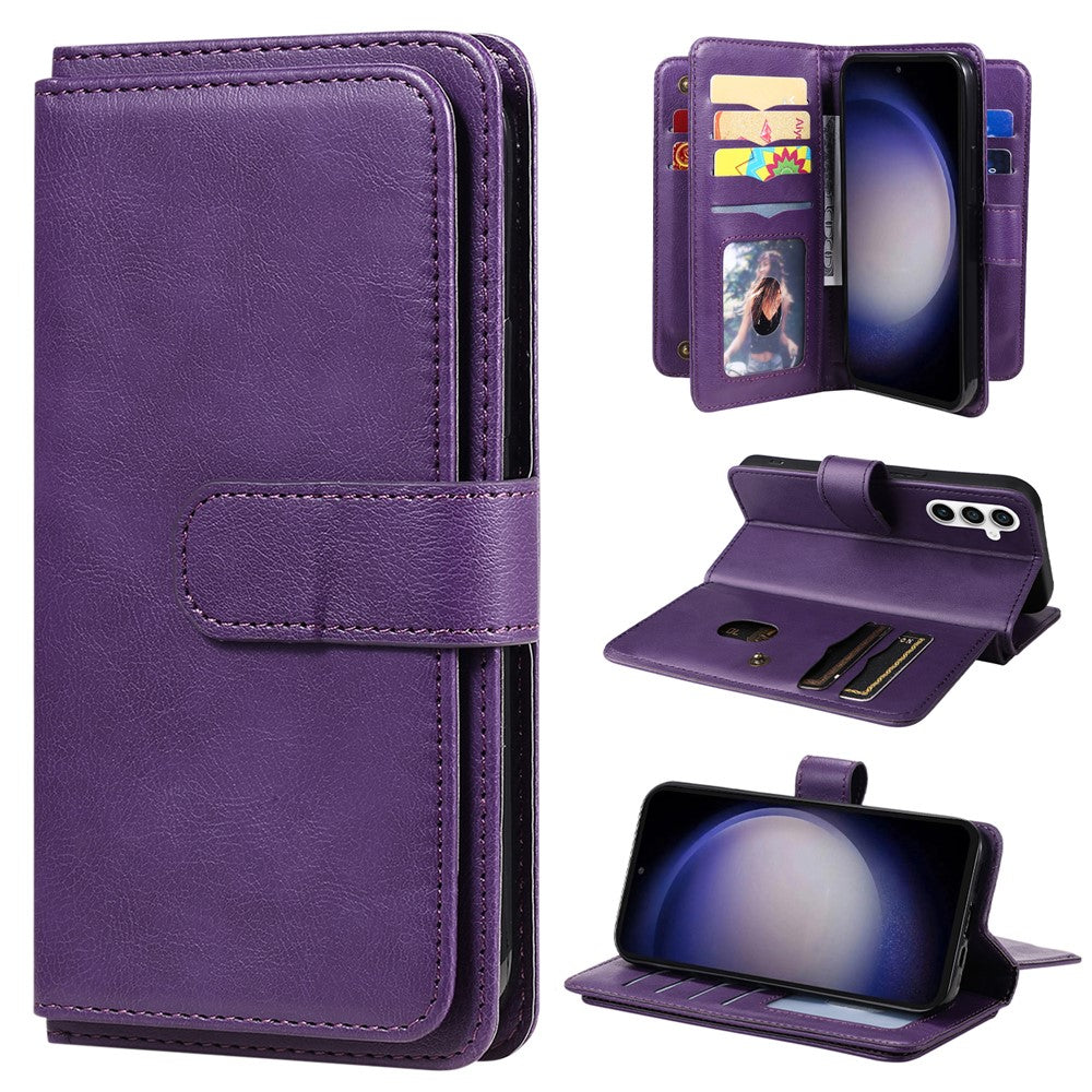 For Samsung Galaxy S23 FE Leather Case with 10 Card Holder Phone Cover Stand