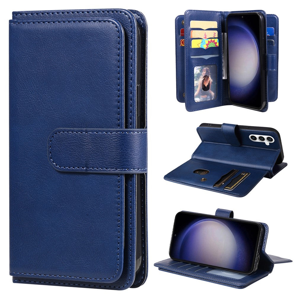 For Samsung Galaxy S23 FE Leather Case with 10 Card Holder Phone Cover Stand