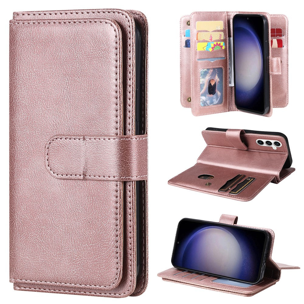 For Samsung Galaxy S23 FE Leather Case with 10 Card Holder Phone Cover Stand