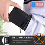 009 Til Samsung Galaxy A52 4G / A52 5G / A52s 5G RFID Blokerende Telefonetui PU+TPU Cover Stativ Lynlås Pung Skal med Rem