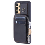 009 Til Samsung Galaxy A52 4G / A52 5G / A52s 5G RFID Blokerende Telefonetui PU+TPU Cover Stativ Lynlås Pung Skal med Rem