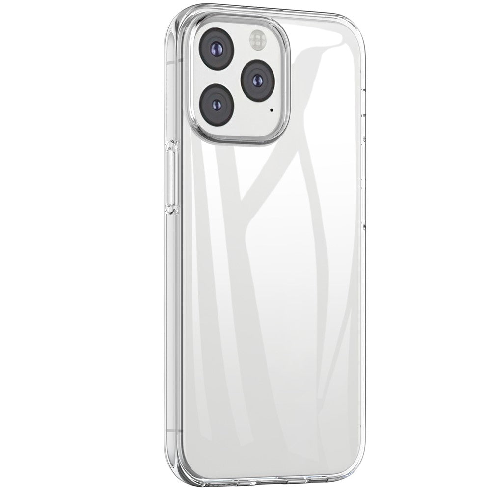 Til iPhone 15 Pro Blødt TPU Klart Telefoncover med 2.5D Buet Kant Hærdet Glas Skærmfilm