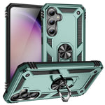 Phone Case for Samsung Galaxy S23 FE Ring Kickstand Anti-fall TPU+PC Cover with Car Mount Metal Sheet