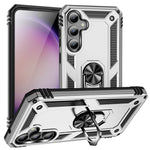 Phone Case for Samsung Galaxy S23 FE Ring Kickstand Anti-fall TPU+PC Cover with Car Mount Metal Sheet
