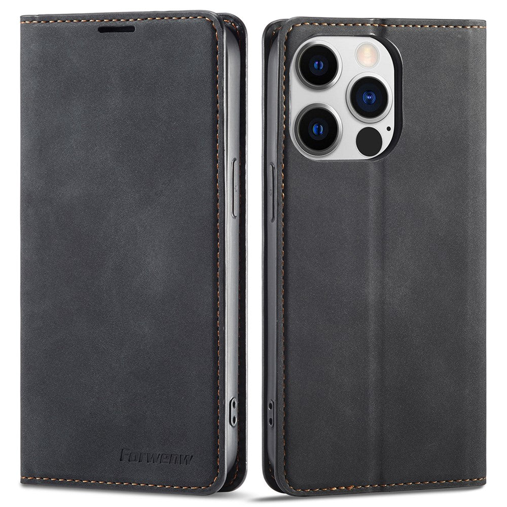 FORWENW Fantasy Series Phone Case for iPhone 15 Pro , Skin-touch Leather Phone Cover Shell Wallet