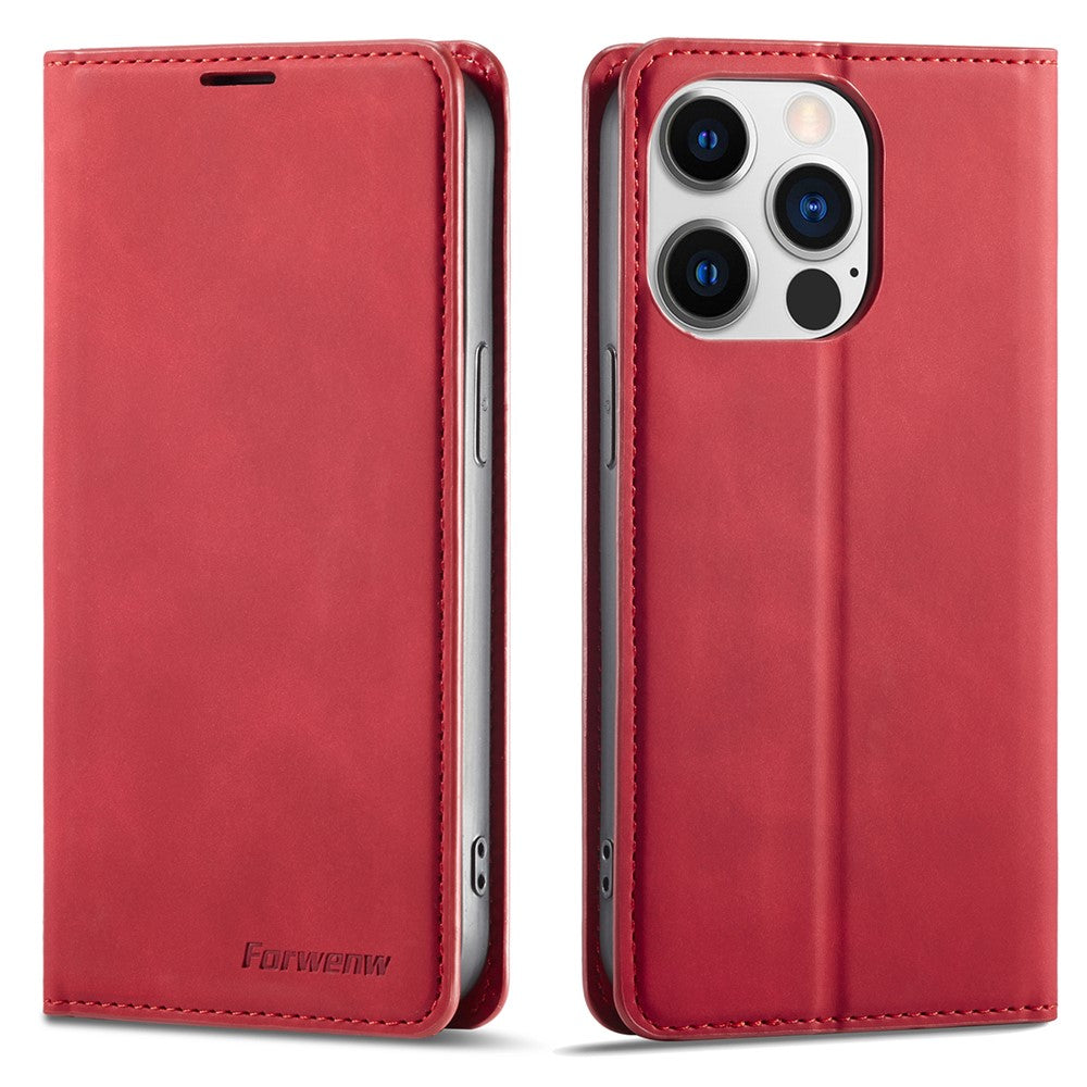 FORWENW Fantasy Series Phone Case for iPhone 15 Pro , Skin-touch Leather Phone Cover Shell Wallet