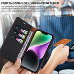 001 For iPhone 15 Pro Max Magnetic Closure Phone Case RFID Blocking Wallet PU Leather Stand Cover