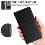 001 For iPhone 15 Pro Max Magnetic Closure Phone Case RFID Blocking Wallet PU Leather Stand Cover