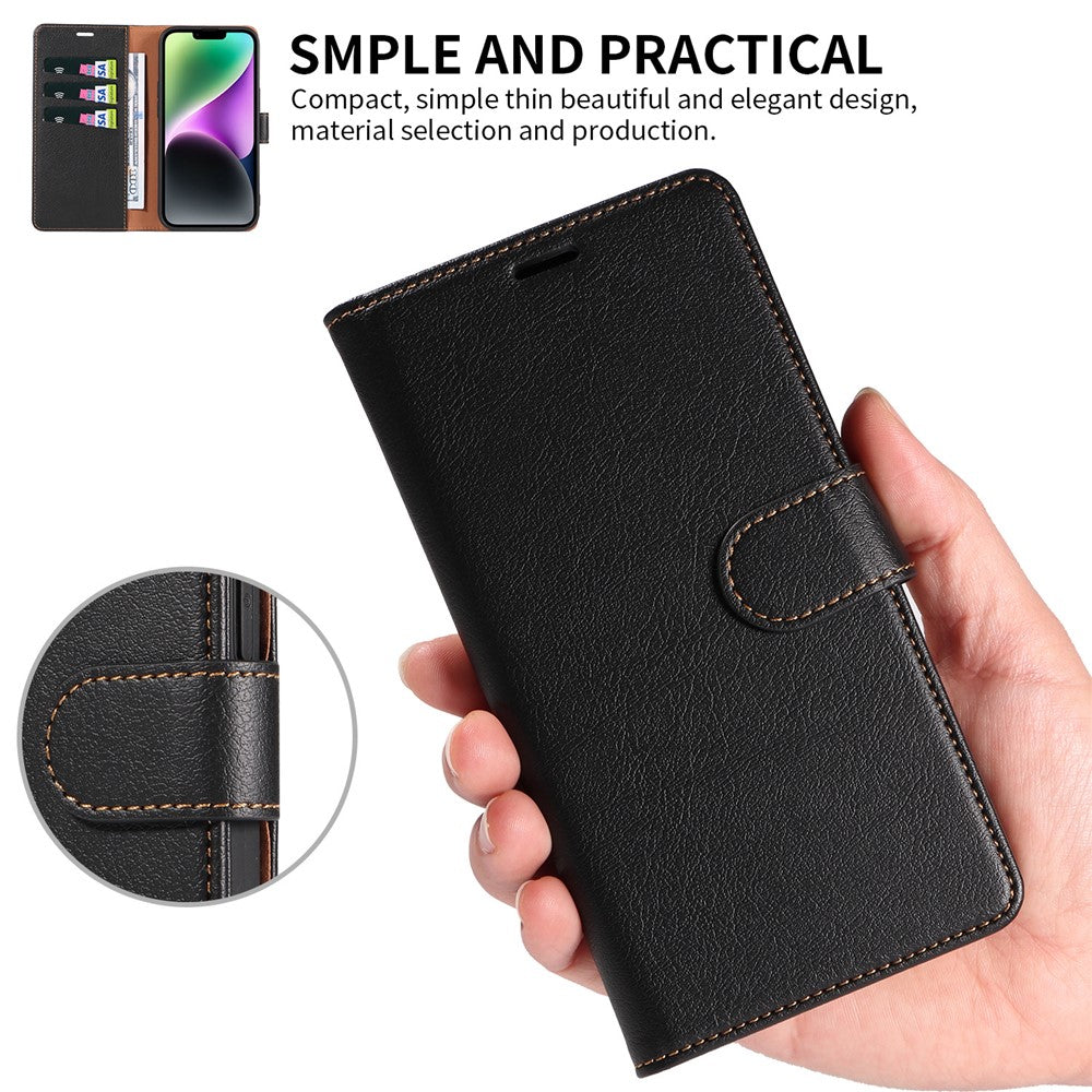 001 For iPhone 15 Pro Max Magnetic Closure Phone Case RFID Blocking Wallet PU Leather Stand Cover
