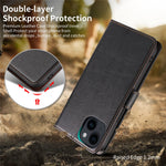 001 For iPhone 15 Pro Max Magnetic Closure Phone Case RFID Blocking Wallet PU Leather Stand Cover