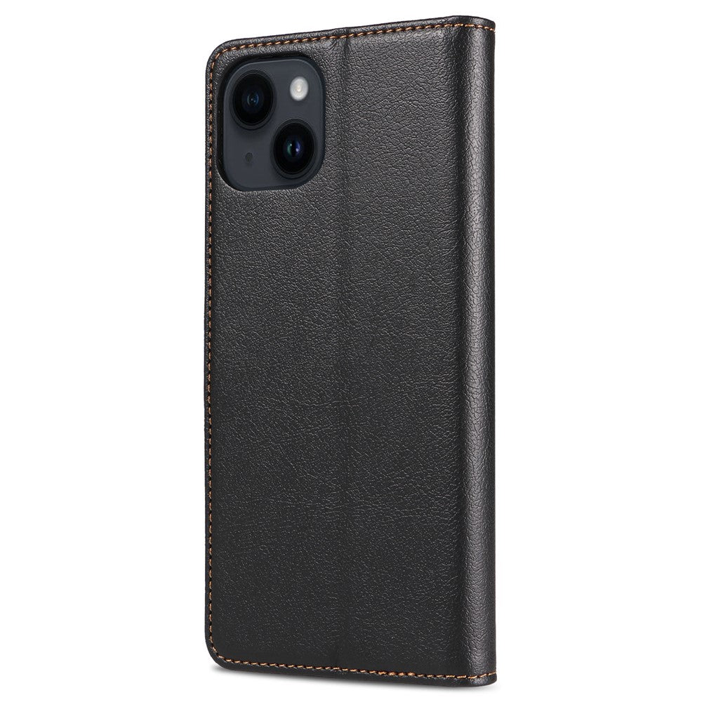 001 For iPhone 15 Pro Max Magnetic Closure Phone Case RFID Blocking Wallet PU Leather Stand Cover