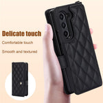 ZD 028 Til Samsung Galaxy Z Fold5 5G PC+PU Læder Flip Cover Stødsikkert Pung Telefoncover med Remme