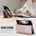 ZD 028 Stødsikkert Cover til Samsung Galaxy Z Fold4 5G PC+PU Læderpung Telefoncover med Remme