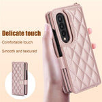 ZD 028 Stødsikkert Cover til Samsung Galaxy Z Fold4 5G PC+PU Læderpung Telefoncover med Remme