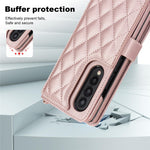 ZD 028 Stødsikkert Cover til Samsung Galaxy Z Fold4 5G PC+PU Læderpung Telefoncover med Remme