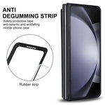 ZD020 Stitching Rhombus PU+PC Phone Case for Samsung Galaxy Z Fold5 5G Card Slots Kickstand Phone Cover