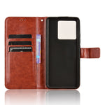 For Xiaomi 13T / 13T Pro / Redmi K60 Ultra PU Leather Phone Cover Crazy Horse Texture Wallet Stand Shell