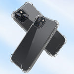 Til iPhone 15 Plus Gennemsigtig Firkantet Faldsikring TPU Ramme + Akryl Bagcover Telefonetui