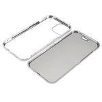 For iPhone 15 Magnetic Cover Metal Frame + Double-sided Tempered Glass Anti-peep Phone Case