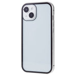 For iPhone 15 Magnetic Cover Metal Frame + Double-sided Tempered Glass Anti-peep Phone Case