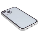 For iPhone 15 Magnetic Cover Metal Frame + Double-sided Tempered Glass Anti-peep Phone Case