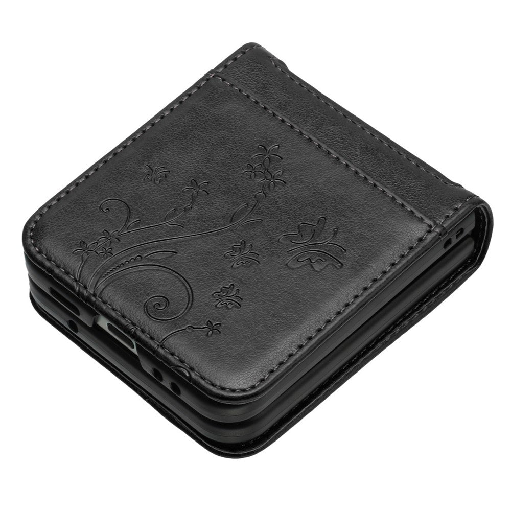 For Samsung Galaxy Z Flip5 5G Phone Case Imprinted Butterflies PU Leather Coated PC Cover