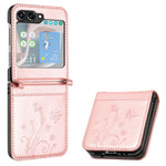 For Samsung Galaxy Z Flip5 5G Phone Case Imprinted Butterflies PU Leather Coated PC Cover