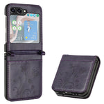 For Samsung Galaxy Z Flip5 5G Phone Case Imprinted Butterflies PU Leather Coated PC Cover
