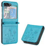 For Samsung Galaxy Z Flip5 5G Phone Case Imprinted Butterflies PU Leather Coated PC Cover