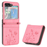 For Samsung Galaxy Z Flip5 5G Phone Case Imprinted Butterflies PU Leather Coated PC Cover