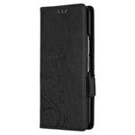 Til Samsung Galaxy Z Fold5 5G Imprinted Butterflies Anti-ridse Telefoncover PU Læder Pung Cover Stativ med Rem